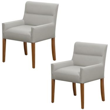 Imagem de Kit 2 Cadeiras Para Mesa De Jantar Angel Base Madeira Corano Fendi - Nexta Casa