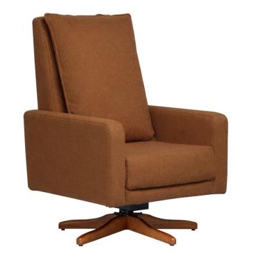 Imagem de Poltrona De Amamentação Ayra Giro Balanço Linho Aveludado Terracota - Nexta Casa