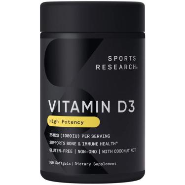Imagem de Suplemento De Vitamina D Sports Research 1000 Ui 360 Softgels-Unissex