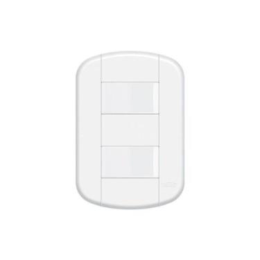 Imagem de Interruptor Simples Duplo Fame Blanc+ Distanciados Com Placa 4x2 Branc