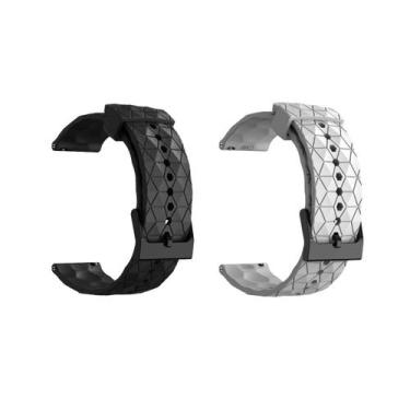 Imagem de Kit Pulseira Silicone Play Para Smartwatch Relógio 20mm - Poolsy, Pret