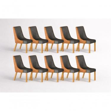 Imagem de Kit 8 Cadeiras Maciça De Jantar Estofada Bella- Arbo Design