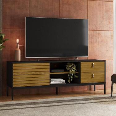 Imagem de Rack para TV até 65 Polegadas Industrial Dior 1 PT 2 GV Preto 162 cm -