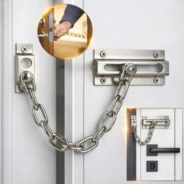 Imagem de Fecho Tranca De Porta Segurança Trava Pega Ladrão Ferrolho Fechadura T