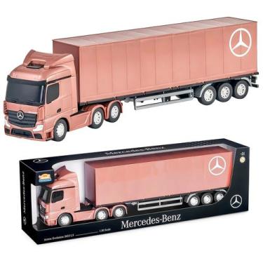 Imagem de Caminhão Mercedes-Benz Actros Baú Miniatura Brinquedo Realista Colecio