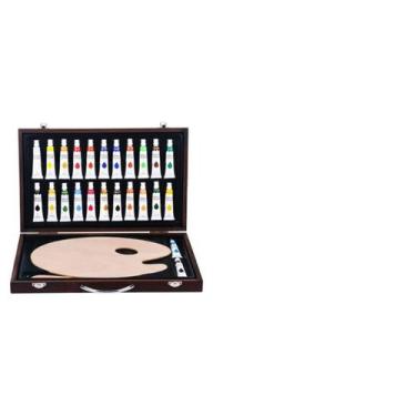 Imagem de Kit De Tinta Acrílica Sinoart Com 34 Peças Para Tela E Madeira