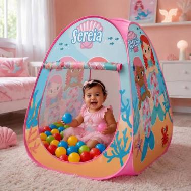 Imagem de Barraca Infantil Dobrável + 50 Bolinhas  Brinquedo Portátil Educativo 