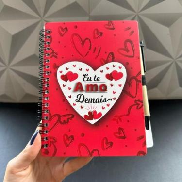 Imagem de Caderneta agenda bloco de notas personalizado com capa dura te amo dem
