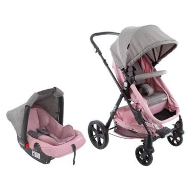 Imagem de Carrinho de Bebê com Bebê Conforto Cosco Kids Poppy Duo 0 a 22kg, Rosa