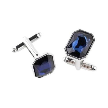 Imagem de Abotoaduras Masculinas Luxuosas Coloridas Azul, Vermelho, Rosa E Prate