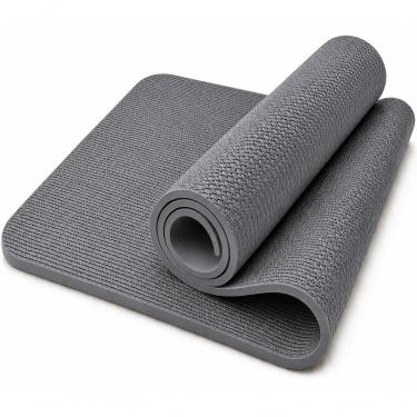 Imagem de Tapete de Yoga Profissional Antiderrapante para Pilates Alongamento Ginástica e Academia Cinza NBR Leve Utimix