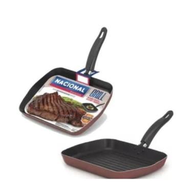 Imagem de Frigideira Grill Antiaderete De Teflon Cor Cereja