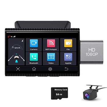 Imagem de XRC TECH Android 8.1 Car DVR Dash Cam Espelho Retrovisor, 4G com Wi-Fi GPS Navi Música Bluetooth, Lente Dupla FHD 1080P Gravador de Vídeo Condução, Monitor Remoto, Visão Noturna, G-Sensor