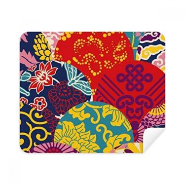 Imagem de Pano de limpeza de tela com estampa de nó chinês de folhas de flores, 2 peças, tecido de camurça