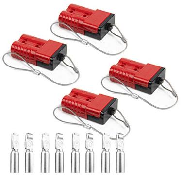 Imagem de HYCLAT Red calibre 2-4 175 A bateria de conexão rápida/desconexão do conector do chicote do fio do conector de recuperação do reboque do guincho (pacote com 4)