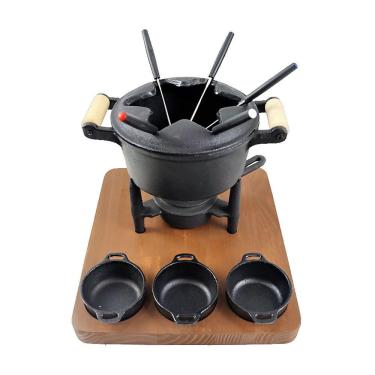 Imagem de Aparelho Fondue Ferro a Álcool Completo Aparador e Molheiras