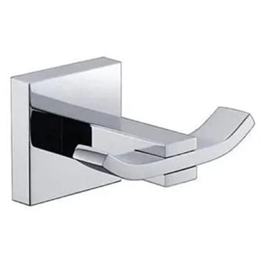 Imagem de Cabide Quadrado Duplo Para Banheiro Fixação Dupla Cromado