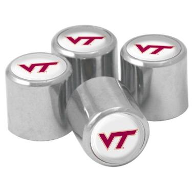 Imagem de NCAA Virginia Tech Hokies Tampas de haste de válvula de pneu de metal, pacote com 4