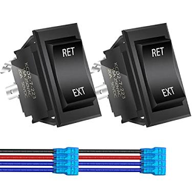 Imagem de DaierTek Interruptor basculante de polaridade inversa 30 Amp 12 V DC controle de motor RV Power Jack Momentary Switch DPDT para reboque de língua de 5ª roda - pacote com 2