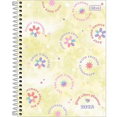 Imagem de Planner Espiral 17,7 x 24 cm Good Vibes 2023 - Tie-Dye Verde Estampado - Tilibra
