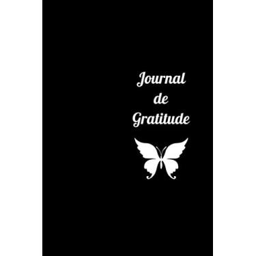 Imagem de Journal de Gratitude: Papillon, Carnet de notes noir ligné. journal intime de 120 pages. Petit Journal Personnel