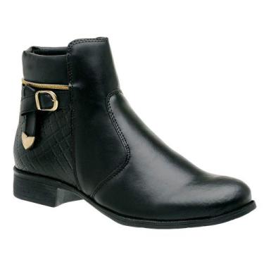 Imagem de Bota Feminino Coturno Cano Curto Salto Baixo Ankle Boot Star - Dona Be