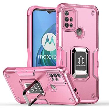 Imagem de Hee Hee Smile Capa de telefone com suporte magnético 3 em 1 para Moto G20 resistente a choque capa traseira de telefone rosa