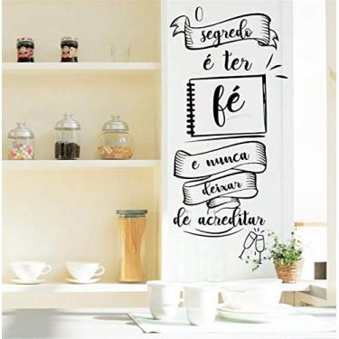 Imagem de Adesivo de parede frase Fé acreditar tamanho 50cmx90cm