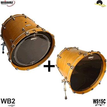 Imagem de Kit de Peles Williams - WB2(Batedeira) Duplo filme Black 22″ + Pele(Resposta) WB1SC 22"