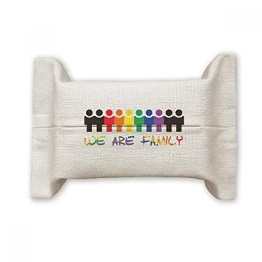 Imagem de LGBT Bandeira de arco-íris We are Family Suporte de capa de papel de tecido de algodão saco de linho