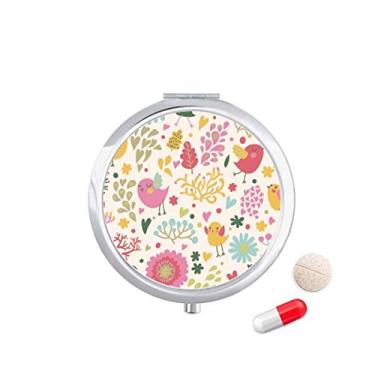 Imagem de Caixa de comprimidos para pintura de plantas de folhas de pássaro, caixa de armazenamento de remédios