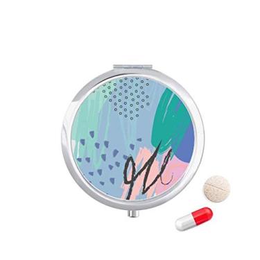 Imagem de Caixa de comprimidos Happy Abstract Plants com padrão artístico e bolso para remédios