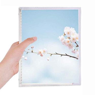 Imagem de Caderno de flor de ameixa azul céu nuvens folha solta diário recarregável papelaria diário