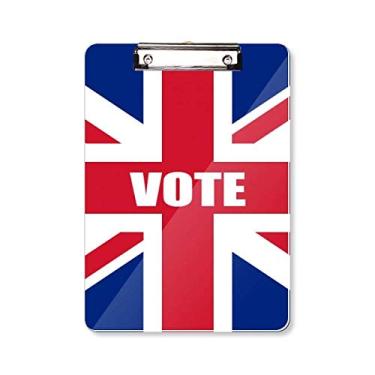 Imagem de Bandeira da Grã-Bretanha, Reino Unido, Voto para a eleição geral, pasta de prancheta para escrever placa de apoio A4