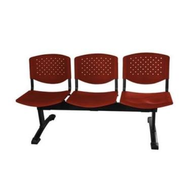 Imagem de Cadeira Em Longarina 3 Lugares Linha Polipropileno Atenas Vermelho - D