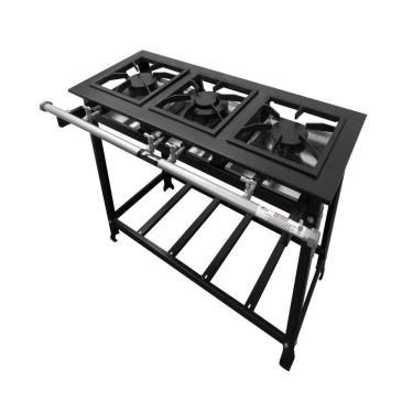 Imagem de Fogão Industrial 3 Bocas Baixa Pressão P7 - Fundiferro