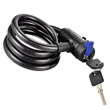 Imagem de Trava Cadeado para Bicicleta com Chave e Corrente Revestida