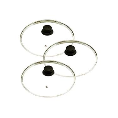 Imagem de Jogo 3 Tampas De Vidro Avulsas Para Panelas: 24,26 E 28 Cm