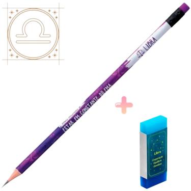 Imagem de Kit de lápis preto grafite HB e Borracha Tris Signo Libra