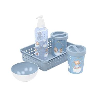 Imagem de Kit Higiene Infantil 5 Peças Urso Azul - Plasútil Baby