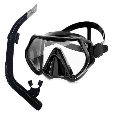 Imagem de Máscara Mergulho Snorkel Kit Óculos Respirador Conjunto Adulto Juvenil Praia Piscina Ajustável