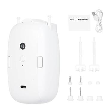 Imagem de CIADAZ Motor de cortina inteligente Robô de cortina elétrica Abridor automático Sem suporte de fiação APP Controle remoto Configuração do temporizador Sensor de temperatura e luz Compatível com For al