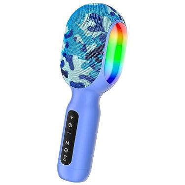 Imagem de Microfone de Karaokê Sem Fio, Microfone Bluetooth com Luzes LED, Máquina Caixa Portátil 5-em-1 para Cantar em Festas/Casa, Brinquedos para Crianças, Adultos, Meninos e Meninas