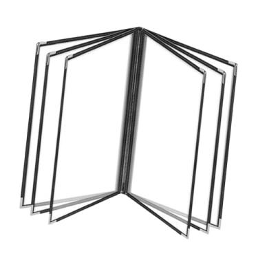 Imagem de menolana Suporte de menu, capas de menu, suporte de livro de menu com cantos de metal de painel duplo, livro de capas de menu de restaurante, para bar café, 6 Página 12 Visualizar