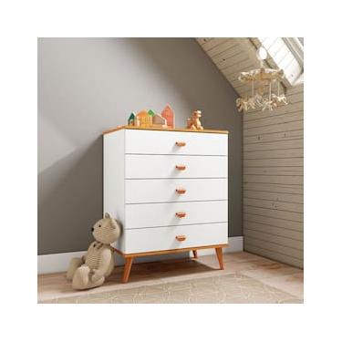 Imagem de Cômoda Infantil Bartira Ternura com 5 Gavetas - 70,8cm de largura