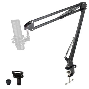 Imagem de ChromaCast Suporte de mesa de microfone ajustável para braço de tesoura Pro Series de 71 cm com suspensão de boom, inclui clipe de microfone (CC-SDMIC-STAND-28)
