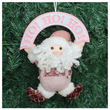 Imagem de Guirlanda Natalina Enfeite De Porta Papai Noel Rosa 25cm