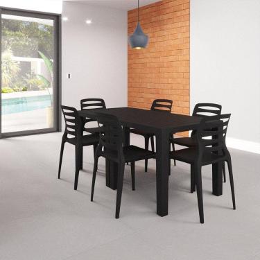 Imagem de Mesa Niala Quadrada Adulta Tampo Plástico Preto