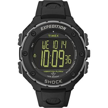 Imagem de Timex Relógio masculino Expedition Shock XL com alarme vibratório de 50 mm, preto/negativo, 4 x 3 x 2 Inch, Relógio com pulseira de resina com alarme vibratório Shock XL EXPEDITION®