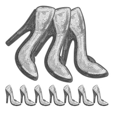 Imagem de SHINEOFI 5 Pares De Sapatos De Salto Alto Ferro Em Remendos Lantejoulas Costurar Em Apliques DIY Bordado Remendo Vestuário Apliques Para Jeans Chapéus Sacos Roupas Decorações